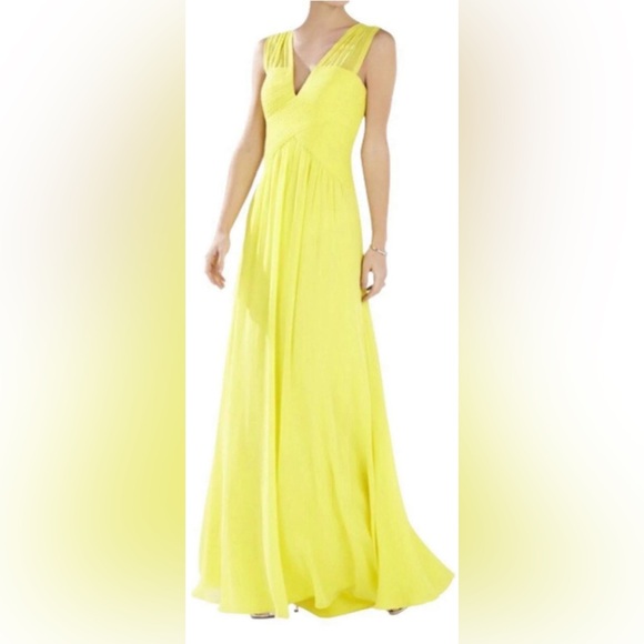 BCBGMAXAZRIA Sleeveless Yellow Gown - Picture 4 of 5